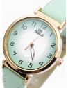 RELOJ ANALOGO CALIDAD AA PULSO CUERO CRISTALES / NO SUMERGIBLE