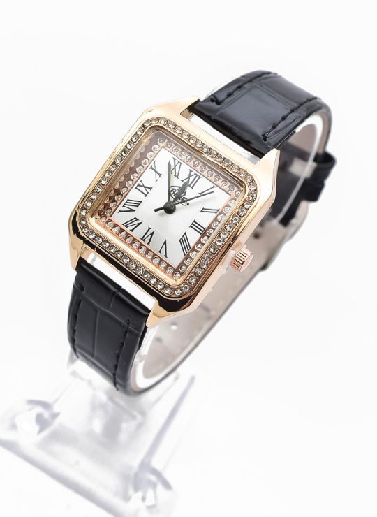 RELOJ ANALOGO CALIDAD AA PULSO CUERO CRISTALES / NO SUMERGIBLE