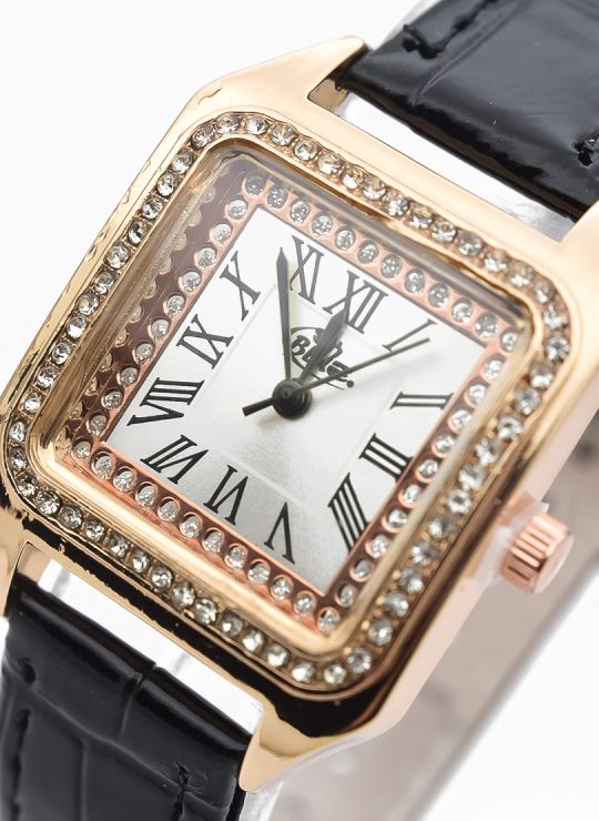 RELOJ ANALOGO CALIDAD AA PULSO CUERO CRISTALES / NO SUMERGIBLE