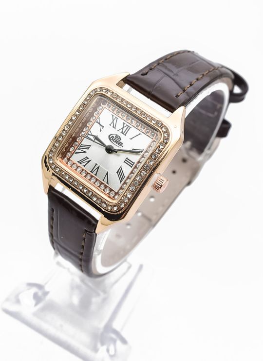 RELOJ ANALOGO CALIDAD AA PULSO CUERO CRISTALES / NO SUMERGIBLE