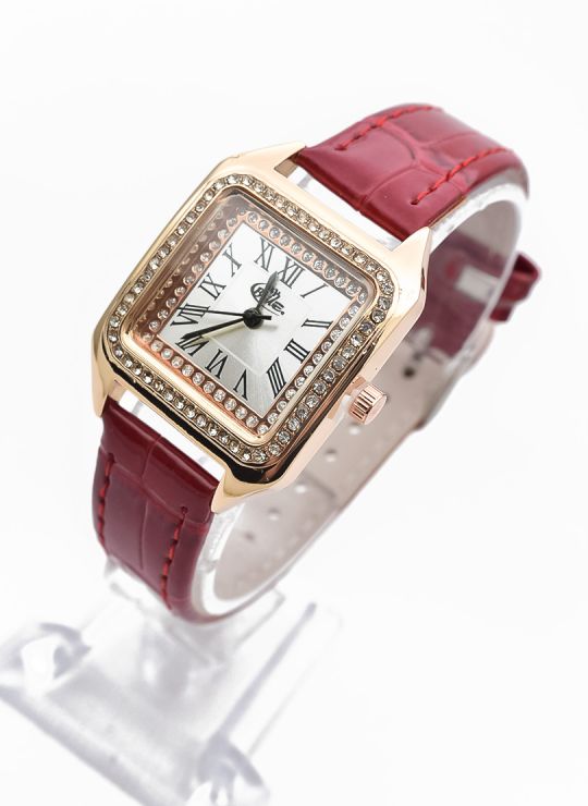 RELOJ ANALOGO CALIDAD AA PULSO CUERO CRISTALES / NO SUMERGIBLE