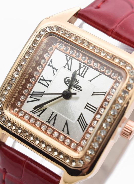RELOJ ANALOGO CALIDAD AA PULSO CUERO CRISTALES / NO SUMERGIBLE