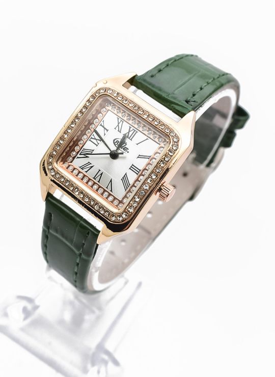 RELOJ ANALOGO CALIDAD AA PULSO CUERO CRISTALES / NO SUMERGIBLE