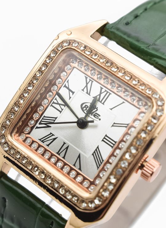 RELOJ ANALOGO CALIDAD AA PULSO CUERO CRISTALES / NO SUMERGIBLE