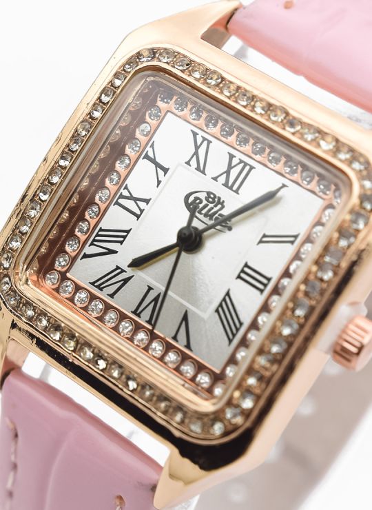 RELOJ ANALOGO CALIDAD AA PULSO CUERO CRISTALES / NO SUMERGIBLE