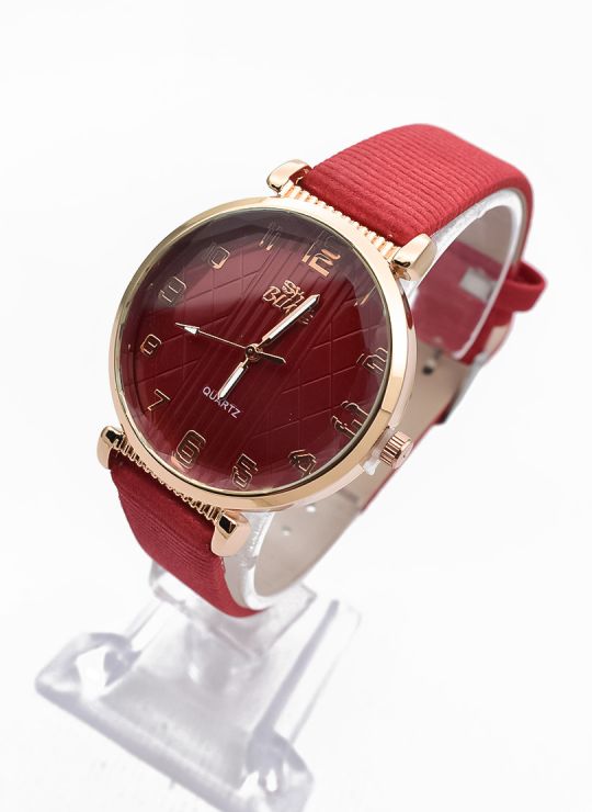 RELOJ ANALOGO CALIDAD AA PULSO CUERO CRISTALES / NO SUMERGIBLE