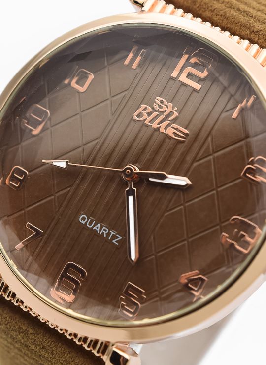 RELOJ ANALOGO CALIDAD AA PULSO CUERO CRISTALES / NO SUMERGIBLE