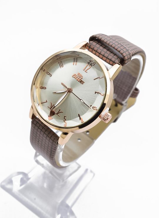 RELOJ ANALOGO CALIDAD AA PULSO CUERO CRISTALES / NO SUMERGIBLE