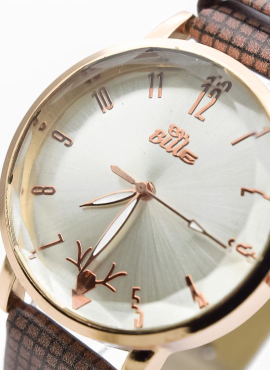 RELOJ ANALOGO CALIDAD AA PULSO CUERO CRISTALES / NO SUMERGIBLE