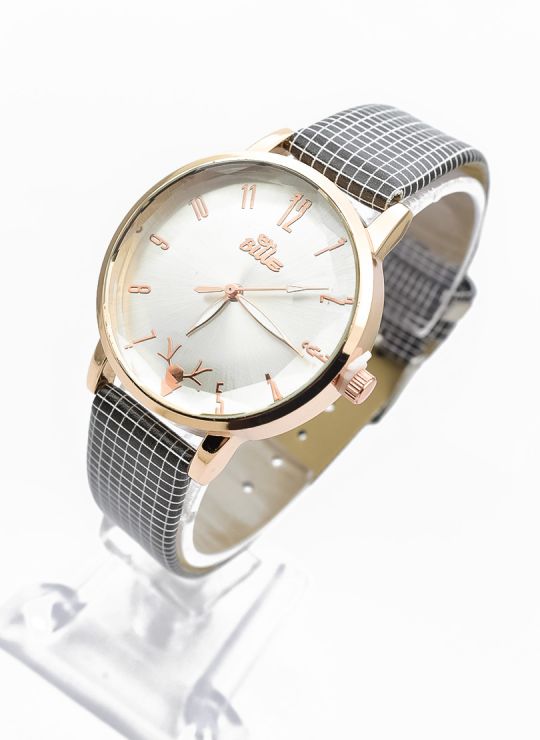 RELOJ ANALOGO CALIDAD AA PULSO CUERO CRISTALES / NO SUMERGIBLE