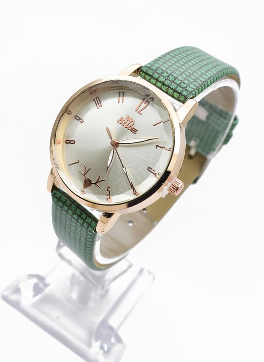 RELOJ ANALOGO CALIDAD AA PULSO CUERO CRISTALES / NO SUMERGIBLE
