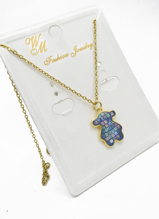 SET DE COLLAR, DIJE EN ACERO INOXIDABLE 316L