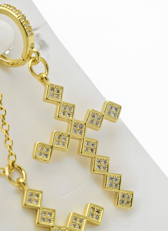 SET DE COLLAR, DIJE EN RODIO CON MICROCIRCIONES 