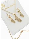 SET DE COLLAR, ARETES, DIJE EN RODIO CON MICROCIRCIONES 