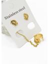 ARETES MEDIANOS CON EARCUFF EN ACERO INOXIDABLE 316L