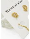 ARETES MEDIANOS CON EARCUFF EN ACERO INOXIDABLE 316L