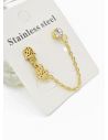ARETES MEDIANOS CON EARCUFF EN ACERO INOXIDABLE 316L