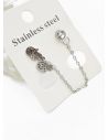 ARETES MEDIANOS CON EARCUFF EN ACERO INOXIDABLE 316L