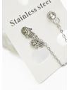 ARETES MEDIANOS CON EARCUFF EN ACERO INOXIDABLE 316L