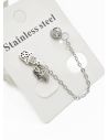 ARETES MEDIANOS CON EARCUFF EN ACERO INOXIDABLE 316L