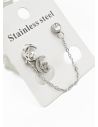 ARETES MEDIANOS CON EARCUFF EN ACERO INOXIDABLE 316L