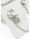 ARETES MEDIANOS CON EARCUFF EN ACERO INOXIDABLE 316L