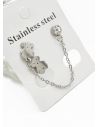 ARETES MEDIANOS CON EARCUFF EN ACERO INOXIDABLE 316L