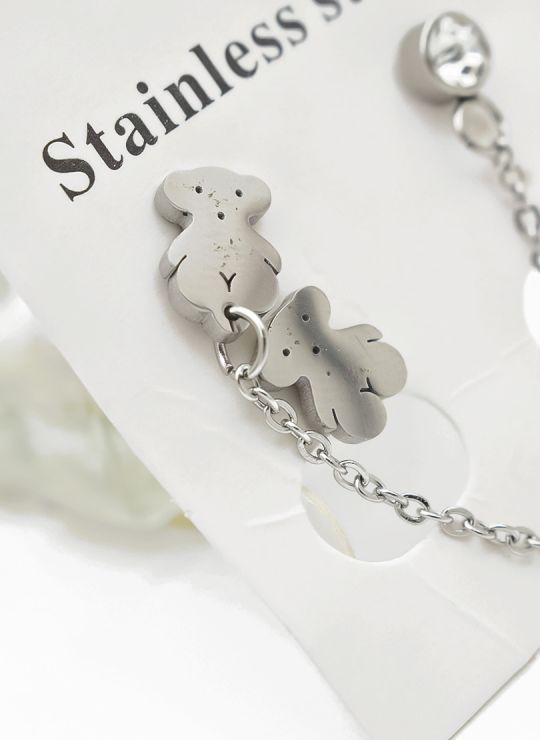 ARETES MEDIANOS CON EARCUFF EN ACERO INOXIDABLE 316L