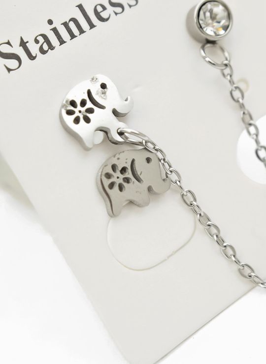 ARETES MEDIANOS CON EARCUFF EN ACERO INOXIDABLE 316L