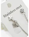 ARETES MEDIANOS CON EARCUFF EN ACERO INOXIDABLE 316L