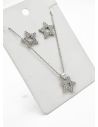 SET DE COLLAR, ARETES, DIJE EN RODIO CON MICROCIRCONES