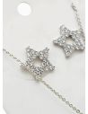 SET DE COLLAR, ARETES, DIJE EN RODIO CON MICROCIRCONES