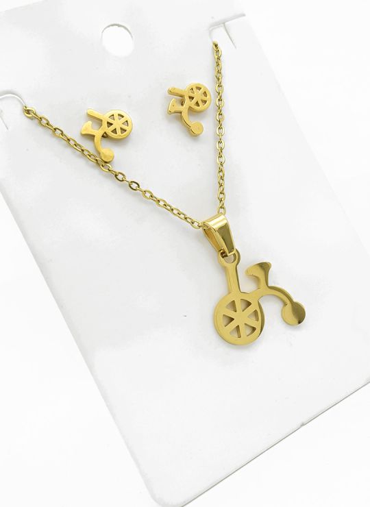 SET DE COLLAR, DIJE EN ACERO INOXIDABLE 316L