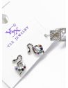 SET DE ARETES 1 PAR Y SOLITARIO TENDENCIA XUPING/ RODIO  