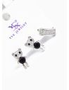 SET DE ARETES 1 PAR Y SOLITARIO TENDENCIA XUPING/ RODIO  