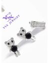 SET DE ARETES 1 PAR Y SOLITARIO TENDENCIA XUPING/ RODIO  