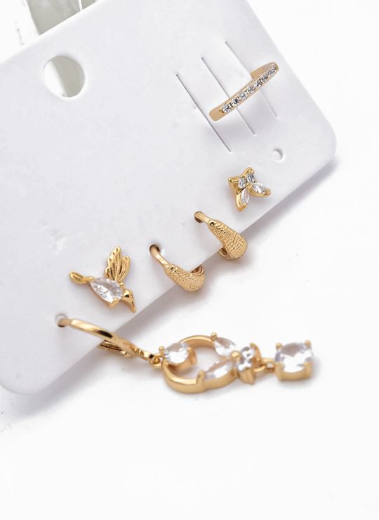 SET DE ARETES X 3 PARES SECUENCIA XUPING/ RODIO CALIDAD AAA 