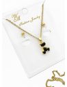 SET DE COLLAR CON ARETES, DIJE EN COVERGOLD RODINADO