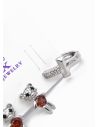 SET DE ARETES 1 PAR Y SOLITARIO TENDENCIA XUPING/ RODIO