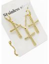 SET DE COLLAR, ARETES Y DIJE EN RODIO CON MICROCIRCIONES / GARANTIA