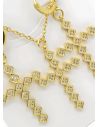 SET DE COLLAR, ARETES Y DIJE EN RODIO CON MICROCIRCIONES