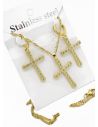 SET DE COLLAR, ARETES Y DIJE EN RODIO CON MICROCIRCIONES