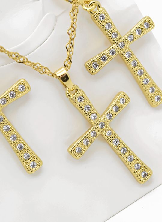 SET DE COLLAR, ARETES Y DIJE EN RODIO CON MICROCIRCIONES