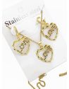 SET DE COLLAR, ARETES Y DIJE EN RODIO CON MICROCIRCIONES