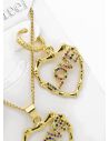 SET DE COLLAR, ARETES Y DIJE EN RODIO CON MICROCIRCIONES