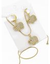SET DE COLLAR, ARETES Y DIJE EN RODIO CON MICROCIRCIONES