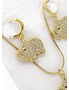 SET DE COLLAR, ARETES Y DIJE EN RODIO CON MICROCIRCIONES