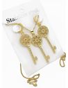 SET DE COLLAR, ARETES Y DIJE EN RODIO CON MICROCIRCIONES