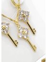 SET DE COLLAR, ARETES Y DIJE EN RODIO CON MICROCIRCIONES
