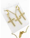 SET DE COLLAR, ARETES Y DIJE EN RODIO CON MICROCIRCIONES